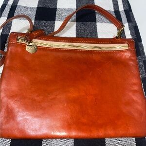 Clare V. Orange Leather Crossbody Bag